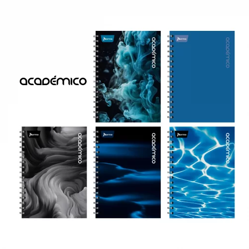 Cuaderno Argollado Tapa Dura Mediano 5 Materias Cuadriculado Academico 1