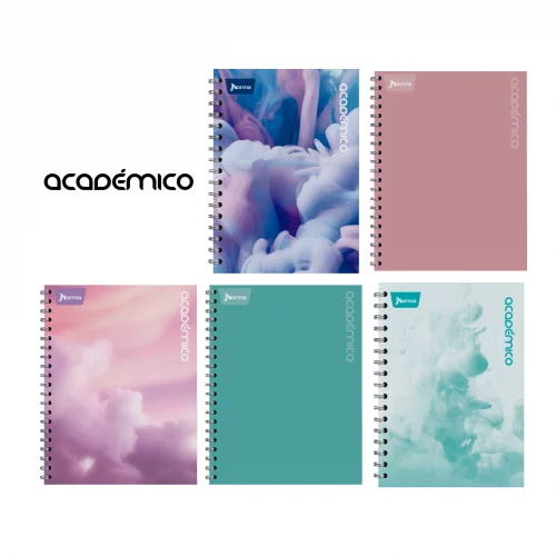 Cuaderno Argollado Tapa Dura Mediano 5 Materias Cuadriculado Academico