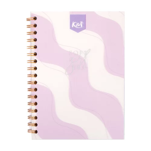 Cuaderno argollado tapa dura mediano 80 hojas cuadriculado Kiut soft girl era