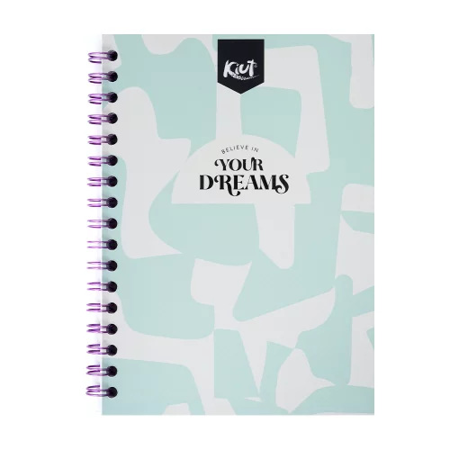 Cuaderno argollado tapa dura mediano 80 hojas cuadriculado Kiut your dreams