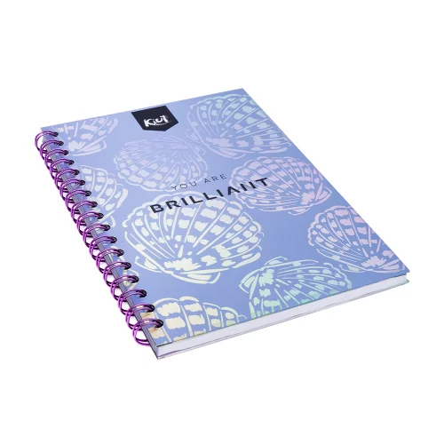 Cuaderno argollado tapa dura mediano 80 hojas línea corriente Kiut brilliant