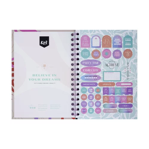 Cuaderno argollado tapa dura mediano 80 hojas línea corriente Kiut the universe is