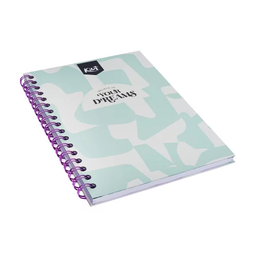 Cuaderno argollado tapa dura mediano 80 hojas línea corriente Kiut your dreams