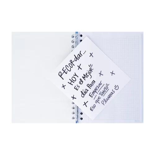 Cuaderno Argollado tapa dura mediano Multimaterias 7M Cuadriculado Academico - Resplandor Azul
