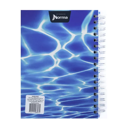 Cuaderno Argollado tapa dura mediano Multimaterias 7M Cuadriculado Academico - Resplandor Azul Claro