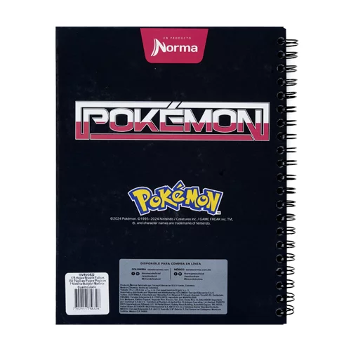 Cuaderno Argollado tapa dura Multimaterias 7M Mixto Pokemon - Bola Battle