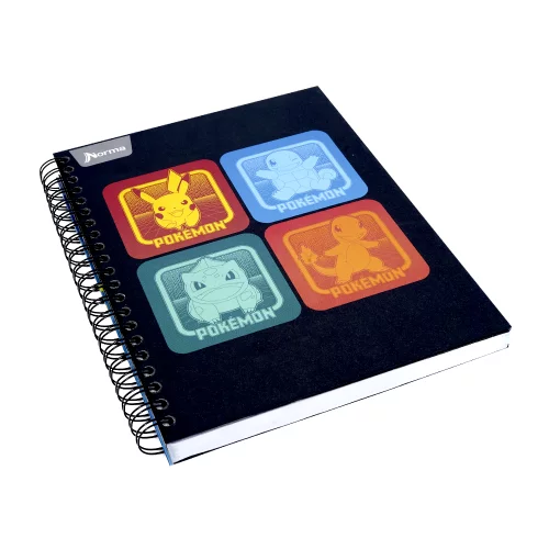 Cuaderno Argollado tapa dura Multimaterias 7M Mixto Pokemon - Cuadros X 4