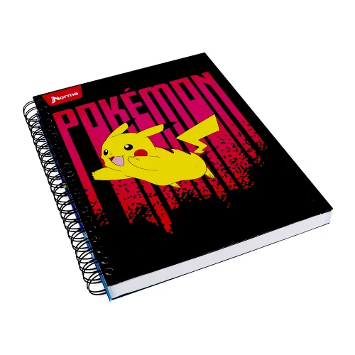 Cuaderno Argollado tapa dura Multimaterias 7M Mixto Pokemon - Franjas Rojas Verticales