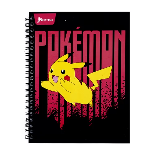 Cuaderno Argollado tapa dura Multimaterias 7M Mixto Pokemon - Franjas Rojas Verticales