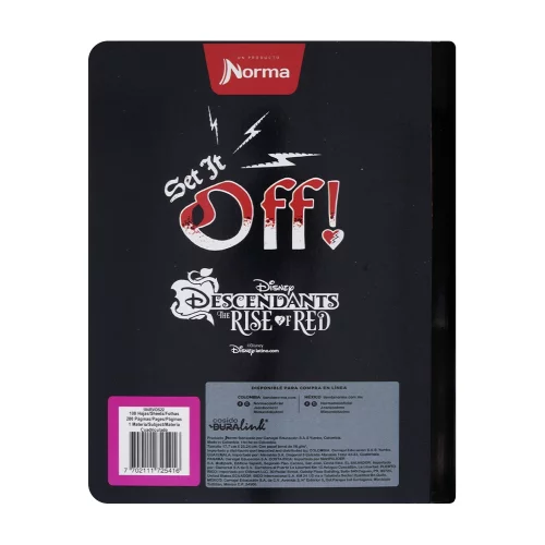 Cuaderno Cosido 100 Hojas Cuadriculado Descendientes - I'M A Rebel