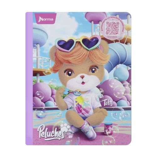 Cuaderno Cosido 100 Hojas Cuadriculado Peluches - Burbujas