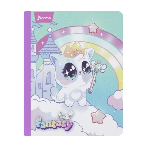 Cuaderno Cosido 100 Hojas Cuadriculado Peluches Fantasy - Gato Arco Iris