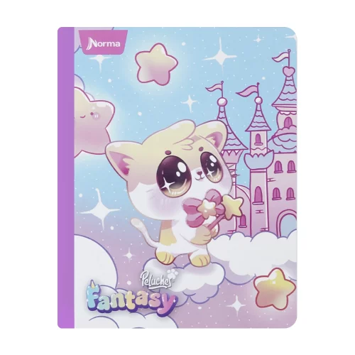 Cuaderno Cosido 100 Hojas Cuadriculado Peluches Fantasy - Gato Castillo