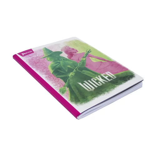 Cuaderno Cosido 100 Hojas Cuadriculado Wicked - Elphaba Y Glinda Marco Blanco
