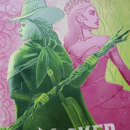 Cuaderno Cosido 100 Hojas Cuadriculado Wicked - Elphaba Y Glinda Marco Blanco