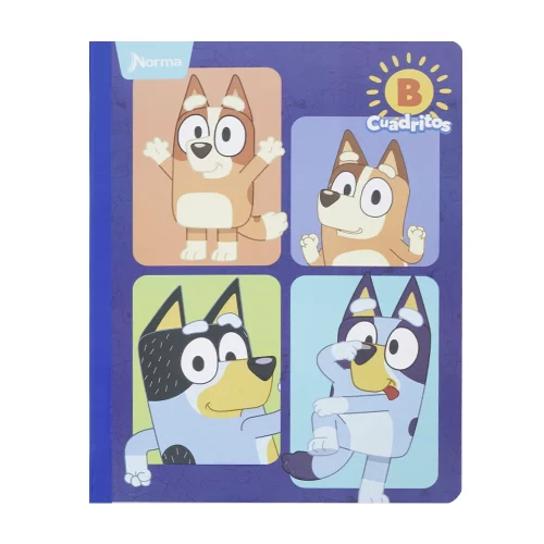 Cuaderno Cosido 100 Hojas Cuadritos B Cuadros 10Mm Bluey - Cuadros Familia