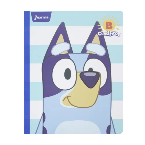 Cuaderno Cosido 100 Hojas Cuadritos B Cuadros 10Mm Bluey - Fondo Franjas