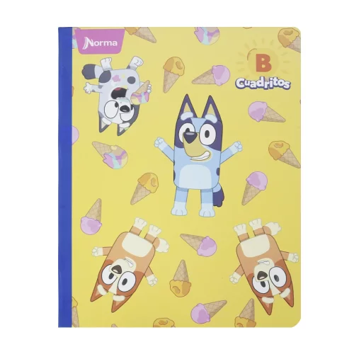 Cuaderno Cosido 100 Hojas Cuadritos B Cuadros 10Mm Bluey - Helados