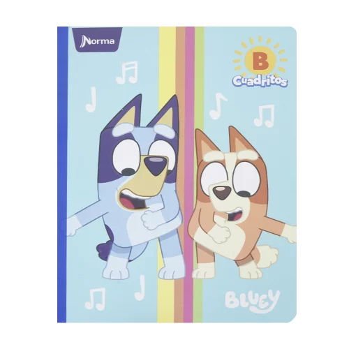 Cuaderno Cosido 100 Hojas Cuadritos B Cuadros 10Mm Bluey - Notas Musicales