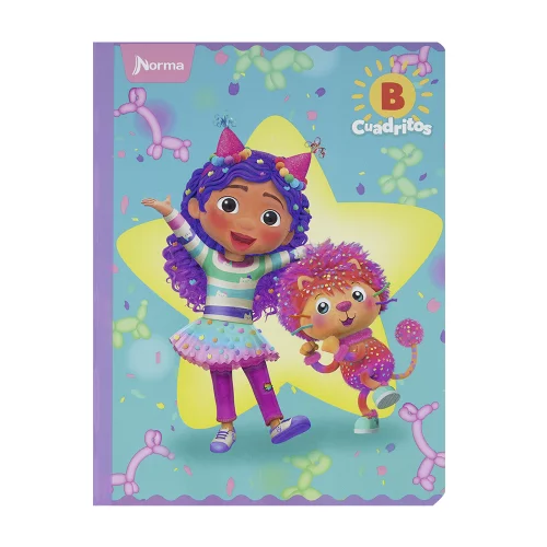Cuaderno cosido 100 hojas cuadritos b cuadros 10mm Gabby´s Dollhouse - estrella amarilla