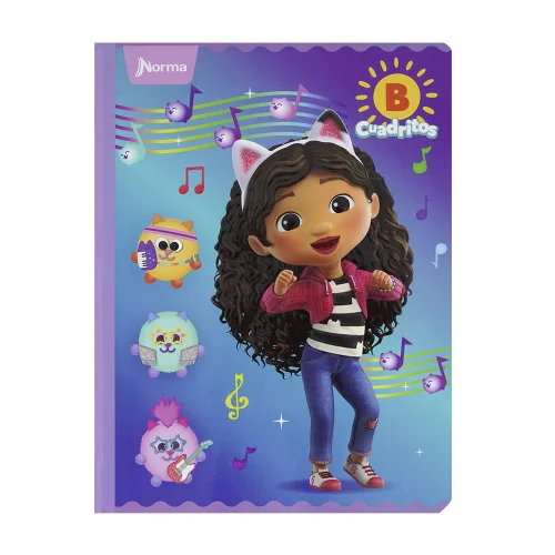 Cuaderno cosido 100 hojas cuadritos b cuadros 10mm Gabby´s Dollhouse - pentagrama