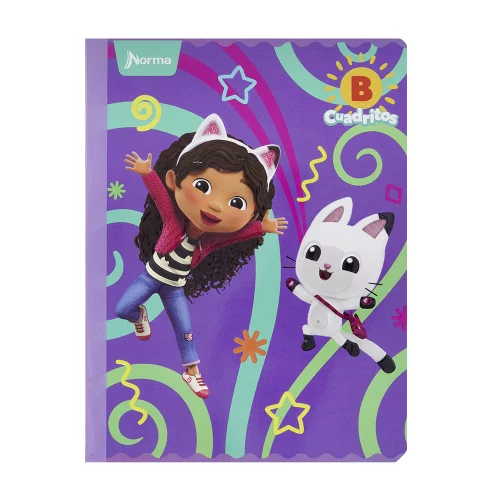 Cuaderno cosido 100 hojas cuadritos b cuadros 10mm Gabby´s Dollhouse - saltos
