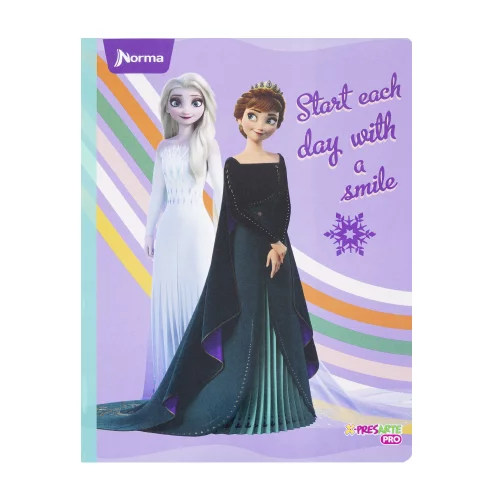 Cuaderno cosido 100 hojas doble línea Frozen - smile