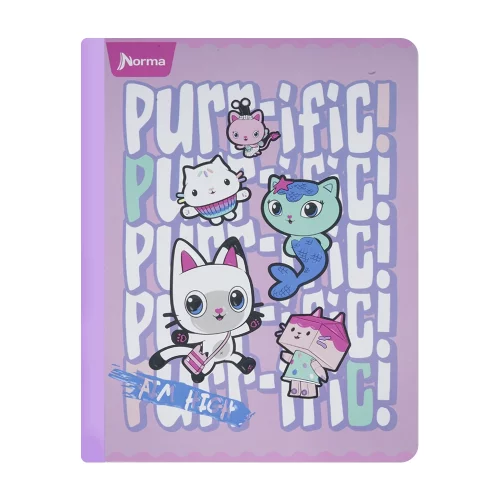 Cuaderno cosido 100 hojas doble línea Gabby´s Dollhouse - purrific