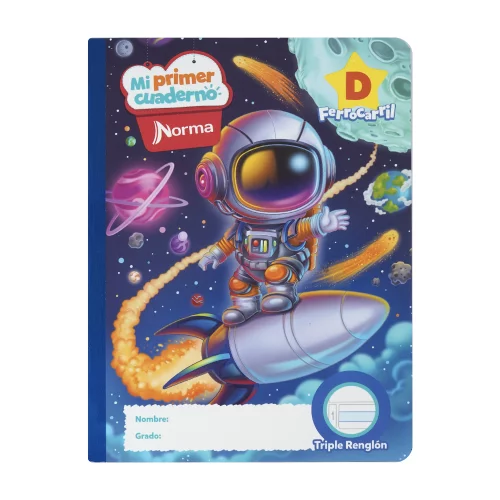Cuaderno cosido 100 hojas ferrocarril D Mi Primer Cuaderno - astronauta