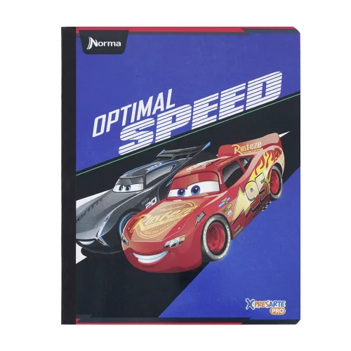 Cuaderno cosido 100 hojas línea corriente Cars - optimal speed