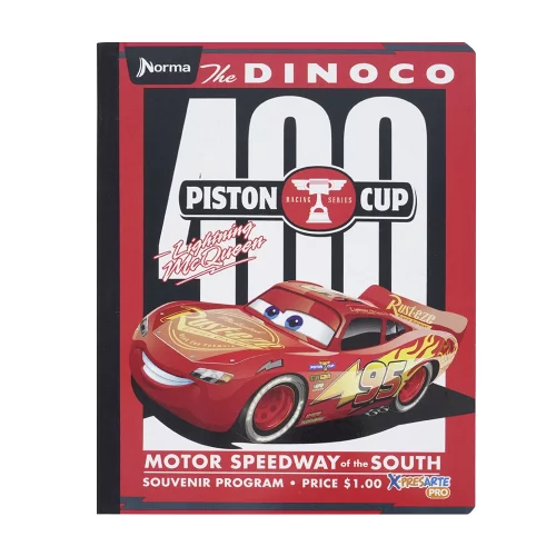 Cuaderno cosido 100 hojas línea corriente Cars - piston cup