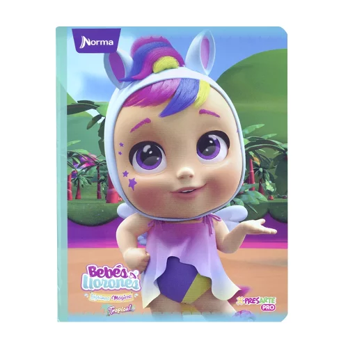 Cuaderno Cosido 100 Hojas línea corriente Cry Babies - Unicornio Tropical