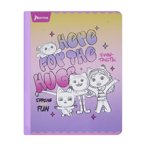 Cuaderno cosido 100 hojas línea corriente Gabby´s Dollhouse - here for the hugs