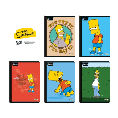 Cuaderno Cosido 100 Hojas Linea Corriente Los Simpsons