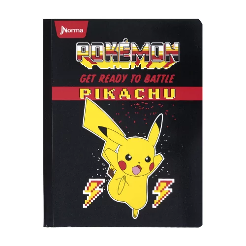 Cuaderno Cosido 100 Hojas Linea Corriente Pokemon - Pikachu Rayos