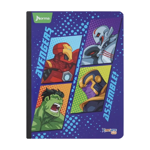 Cuaderno Cosido 100 Hojas línea corriente The Avengers - Puntos Azules