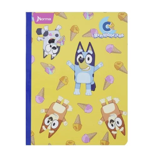 Cuaderno Cosido 100 Hojas Rengloncitos C Cuadros 10Mm Bluey - Helados