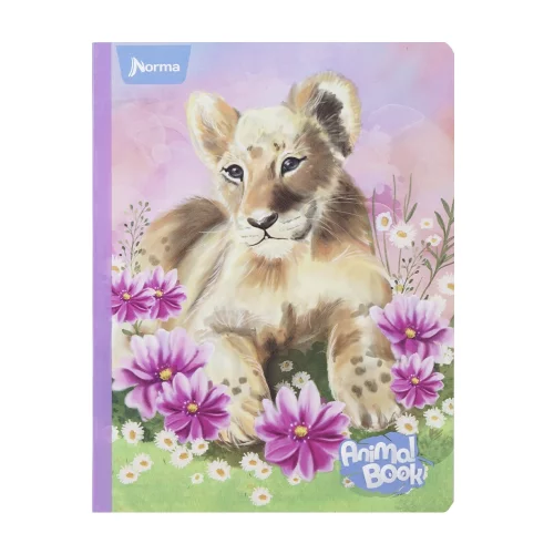 Cuaderno cosido 50 hojas cuadriculado Animal Book - leon baby