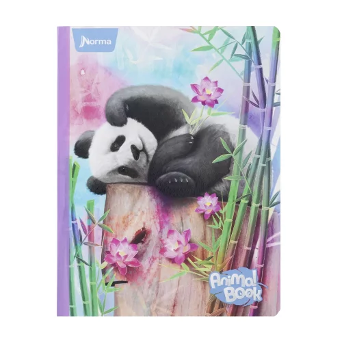 Cuaderno cosido 50 hojas cuadriculado Animal Book - panda