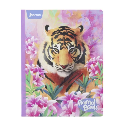 Cuaderno cosido 50 hojas cuadriculado Animal Book - tigre