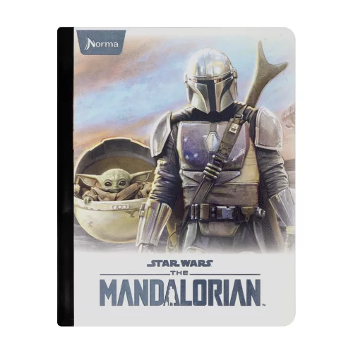 Cuaderno cosido 50 hojas cuadriculado Mandalorian - mando y grogu