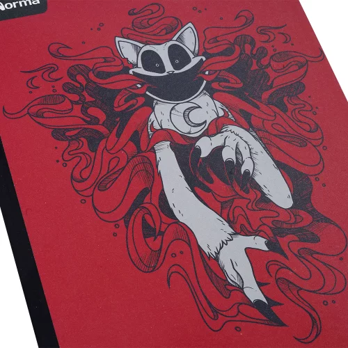 Cuaderno Cosido 50 Hojas Cuadriculado Poppy Playtime - Catnap Fondo Rojo