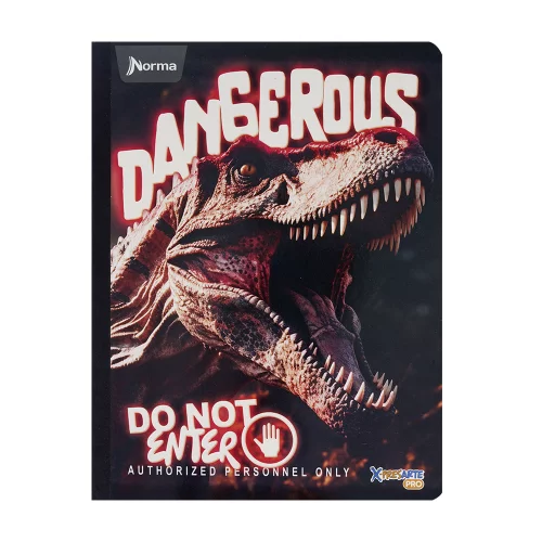 Cuaderno cosido 50 hojas cuadriculado Saurios - dangerous