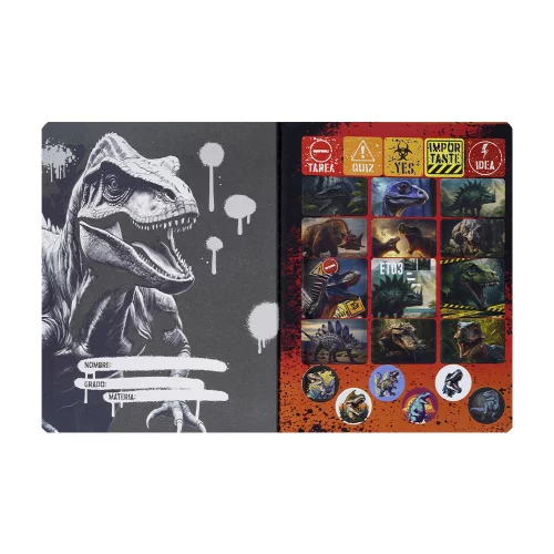 Cuaderno cosido 50 hojas cuadriculado Saurios - t-rex