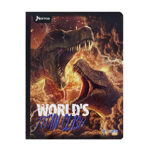 Cuaderno cosido 50 hojas cuadriculado Saurios - titan clash