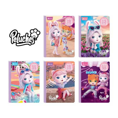 Cuaderno Cosido 50 Hojas Doble Linea Peluches