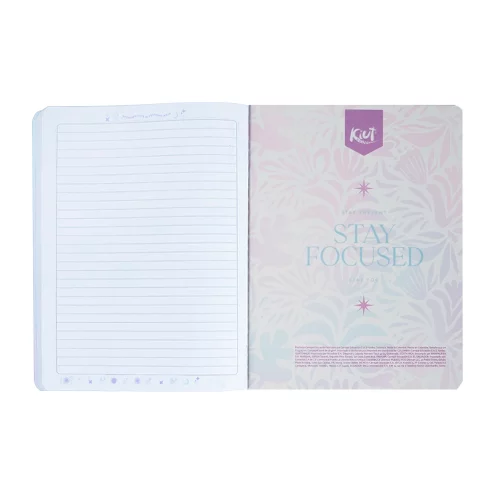 Cuaderno cosido 50 hojas línea corriente Kiut soft girl era