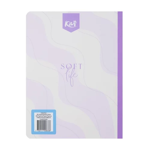 Cuaderno cosido 50 hojas línea corriente Kiut soft girl era