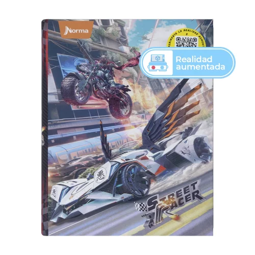 Cuaderno Cosido Durabook Street Racer 80 Hojas 1 Materia Línea Corriente - Carro Con Alas