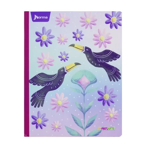 Cuaderno cosido femenino 50 hojas cuadriculado X-presarte - tucanes